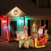 Zelfopblaasbare Kerstman Met Rendieren LED-verlichting Incl. Ventilator Rood + Wit 230 X 80 X 150 Cm 6