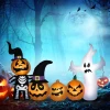 Zelfopblazende Halloween-decoratie Halloween-pompoen, Inclusief Geeblse, 2,55 X 0,40 X 1,30 M, Oranje + Zwart + Wit 2