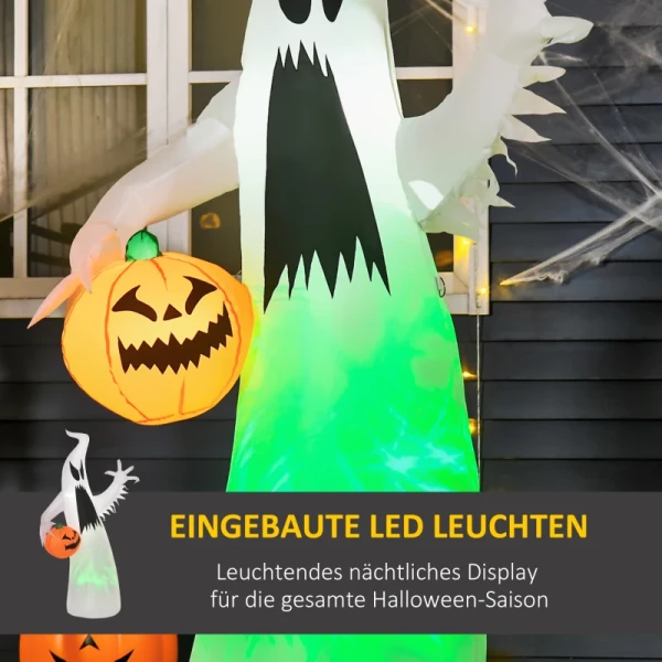 Zelfopblazende Spookgeest LED Verlichte Halloween Decoratie Polyester Wit 95 X 45 X 180 Cm 4