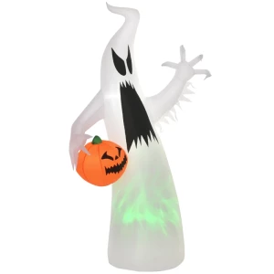 Zelfopblazende Spookgeest LED Verlichte Halloween Decoratie Polyester Wit 95 X 45 X 180 Cm 1