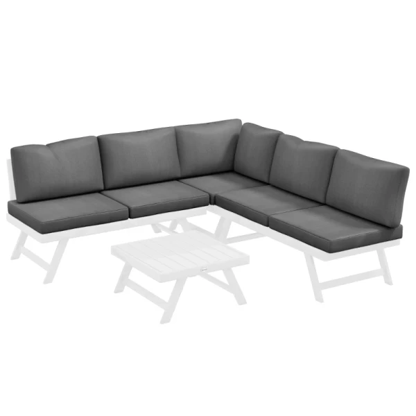 4-delige Tuinzitgroep Loungemeubelset, 4-delig, 115 Cm X 61 Cm X 65 Cm, Grijs + Wit 10