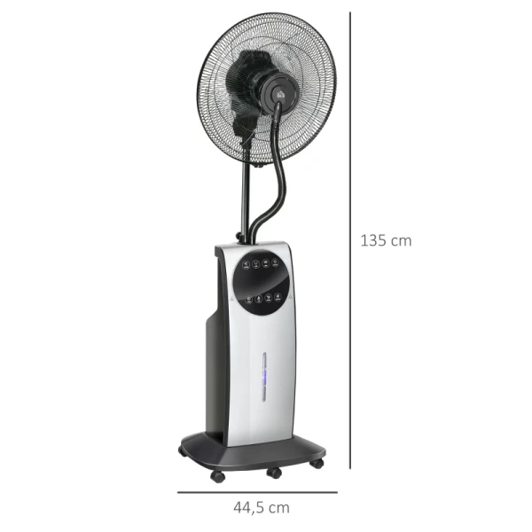 2-in-1 Ventilator, LED-display, Timerfunctie, 44,5 X 135H Cm, Zilver + Zwart 3