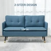 2-zitsbank In Retro-design, Met Knoopstiksel, Bank, Linnenlook, Donkerblauw 6