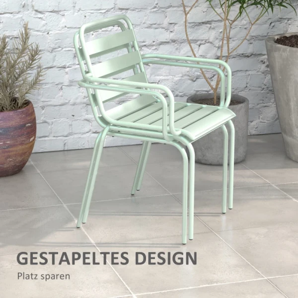 3-delige Bistroset Balkonbistroset 2-delige Bistroset, Opvouwbaar, Modern Design, 51 X 58 X 78 Cm, Groen 4