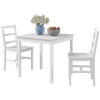 3-delige Eetgroep, Zitgroep, Tafel Met Stoelen, Massief Hout, Wit 1