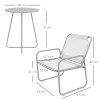 3-delige Tuinmeubelset, 2 Stoelen Met Ademende Stoffen Bekleding, 1 Ronde Tafel 60 Cm, Lichtgrijs 3