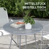 3-delige Tuinmeubelset, 2 Stoelen Met Ademende Stoffen Bekleding, 1 Ronde Tafel 60 Cm, Lichtgrijs 4