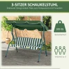 3-zits Hollywood Schommel Tuinligstoel Schommelbank, Weerbestendig, 172 Cm X 110 Cm X 153 Cm, Groen + Wit 6