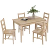 5-delige Eettafel Met Stoelen, Massief Hout, 118 Cm X 73 Cm X 75 Cm, Naturel 10