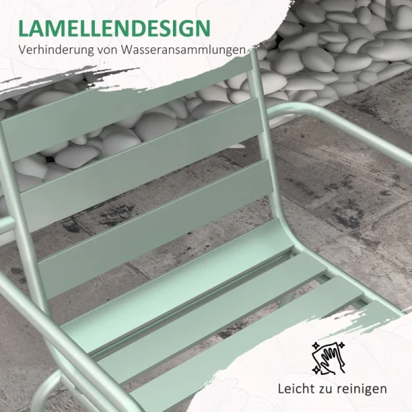 5-delige Tuinzitgroep, Buitenzitgroep, Tuinmeubelset, Weerbestendig, Modern Design, 80 X 80 X 74 Cm, Groen 6