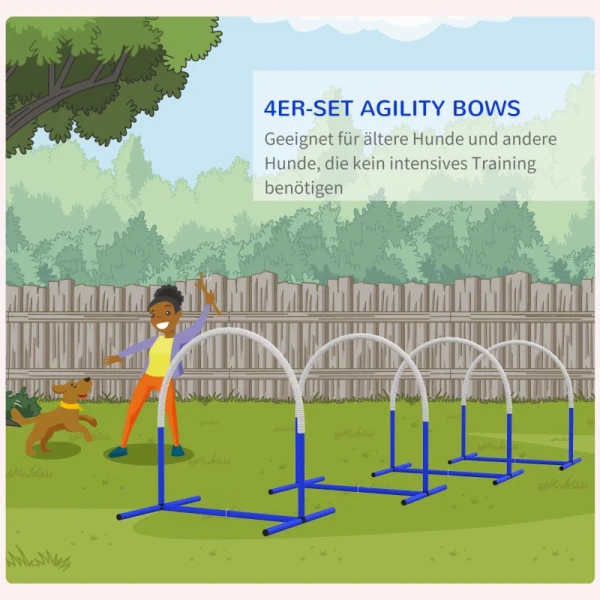 Agility-set Voor Honden, Hondentraining, 4 Vellen, Voor Beginners, Met Draagtas, Blauw + Wit, 88 X 64 X 95cm 6