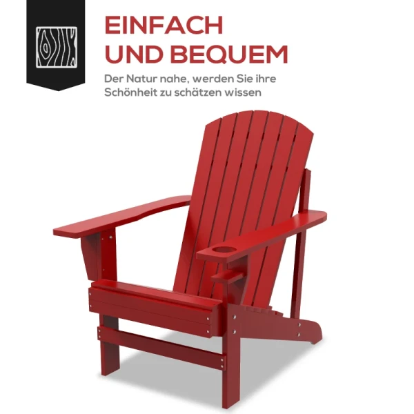 Andirondack Tuinstoel Tuinstoel Buitenfauteuil, 72 Cm X 97 Cm X 92 Cm, Rood 4