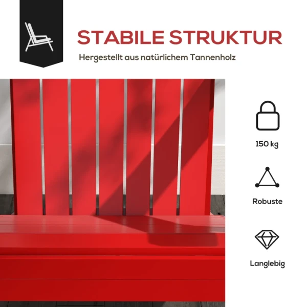 Andirondack Tuinstoel Tuinstoel Buitenfauteuil, 72 Cm X 97 Cm X 92 Cm, Rood 6