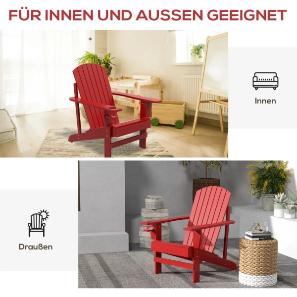 Andirondack Tuinstoel Tuinstoel Buitenfauteuil, 72 Cm X 97 Cm X 92 Cm, Rood 7