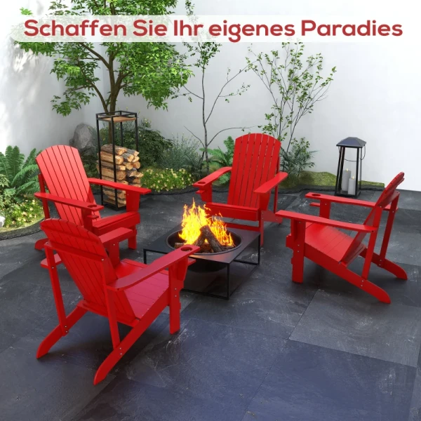 Andirondack Tuinstoel Tuinstoel Buitenfauteuil, 72 Cm X 97 Cm X 92 Cm, Rood 8