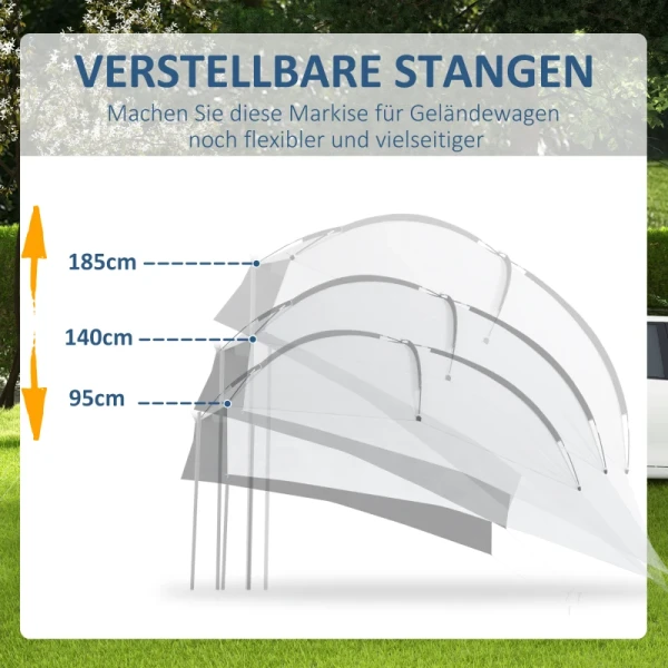 Autoluifel Carport Voertuigluifel Weerbestendig 300 Cm X 262 Cm X 260 Cm Lichtgrijs 6