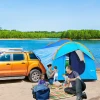 Autotent Kampeertent, 3 Deuren, Weerbestendig, 239cm X 210cm X 210cm, Oranje + Blauw 2