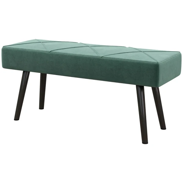 Bank Gestoffeerde Bedbank, Fluwelen Look, 100 X 36 X 45 Cm, Groen 1