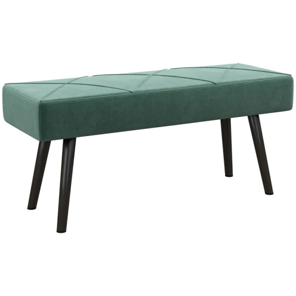 Bank Gestoffeerde Bedbank, Fluwelen Look, 100 X 36 X 45 Cm, Groen 10