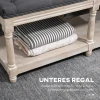 Bank Met Opbergruimte, Vintage Design, Knoopstiksel, Rubberboomhout, 115x40x48cm, Grijs 6