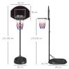 Basketbalstandaard, In Hoogte Verstelbaar, Robuust, 1,7-2,3 M Mandhoogte, Stalen Frame, Zwart 3
