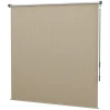 Buitenrolgordijn, Plafond-/wandmontage, Handslinger, Buiten, Aluminium Frame, 183 X 185 Cm, Beige 1