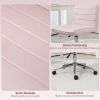 Bureaustoel Bureaustoel Bureaustoel, In Hoogte Verstelbaar, Fluwelen Look, 51 Cm X 64 Cm X 78-88 Cm, Roze 6