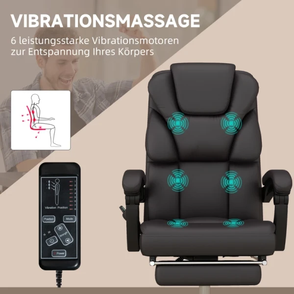 Bureaustoel Met Massagefunctie, Ergonomisch, Verstelbaar, 63x57x118, Zwart 4