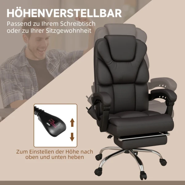 Bureaustoel Met Massagefunctie, Ergonomisch, Verstelbaar, 63x57x118, Zwart 5