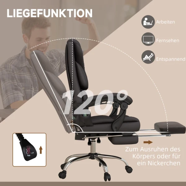 Bureaustoel Met Massagefunctie, Ergonomisch, Verstelbaar, 63x57x118, Zwart 6