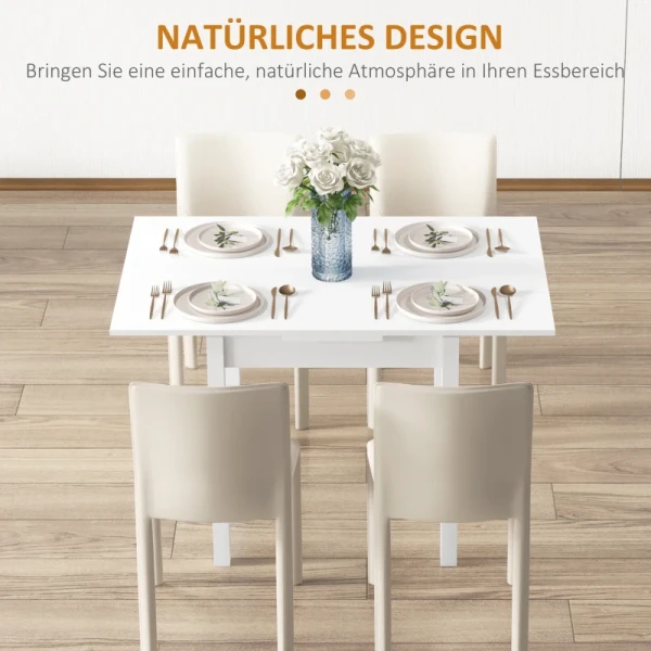 Eettafel Keukentafel Klaptafel, Uitschuifbaar, Modern Design, 120 Cm X 80 Cm X 75 Cm, Naturel 4