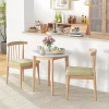 Eettafel Keukentafel Ronde Tafel, Scandi Design, 75 Cm X 75 Cm X 76 Cm, Wit + Naturel 2