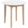 Eettafel Keukentafel Ronde Tafel, Scandi Design, 75 Cm X 75 Cm X 76 Cm, Wit + Naturel 10