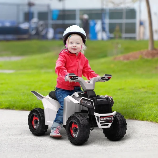 Elektrische Kinderquad, 2,5 Km/u, Vooruit & Achteruit, Voor 18-36 Maanden, Wit 2