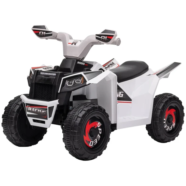 Elektrische Kinderquad, 2,5 Km/u, Vooruit & Achteruit, Voor 18-36 Maanden, Wit 1