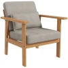 Fauteuil Accentstoel Gestoffeerde Fauteuil, Inclusief 1 Kussen, 70 Cm X 72 Cm X 76 Cm, Beige + Naturel 10