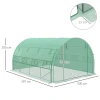 Foliekas, Broeikas, Inloop, Gaasraam, Metalen Frame, 4x3x2m, Groen 3