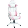 Gamingstoel, Racedesign, Kantelbaar, In Hoogte Verstelbaar, Kunstleer, 67B X 60D X 120-128H Cm, Roze/wit 1