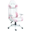 Gamingstoel, Racedesign, Kantelbaar, In Hoogte Verstelbaar, Kunstleer, 67B X 60D X 120-128H Cm, Roze/wit 10