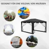 Gazebo Tuintent 3 X 3 M Paviljoen, Weerbestendig, Opvouwbaar, 395cm X 295cm X 255cm, Zwart 7