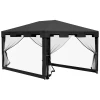 Gazebo Tuintent 3 X 3 M Paviljoen, Weerbestendig, Opvouwbaar, 395cm X 295cm X 255cm, Zwart 10