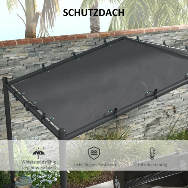 Grilltent Grilldak, Weerbestendig, Inclusief Zijvakken, 277 X 149 X 230 Cm, Donkergrijs 4