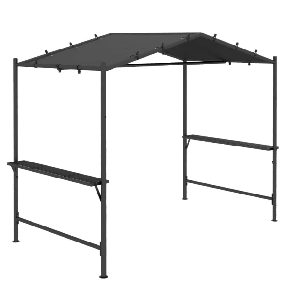 Grilltent Grilldak, Weerbestendig, Inclusief Zijvakken, 277 X 149 X 230 Cm, Donkergrijs 10