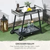 Grillwagen BBQ-trolley Serveerwagen, 1 Plank, PE Rotan, 79 Cm X 52 Cm X 82 Cm, Grijs 6