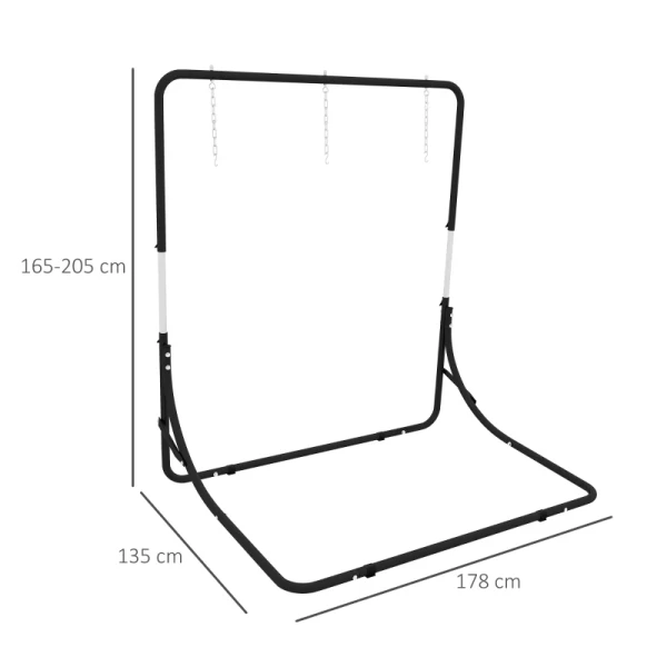 Hangstoelstandaardframe Voor Hangstoel Hangstoelhouder, 135 Cm X 178 Cm X 205 Cm, Zwart 3