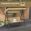 Hollywood Swing Tuinschommelbank, Verstelbare Zonnekap, 200 Cm X 125 Cm X 175 Cm, Beige + Bruin 7