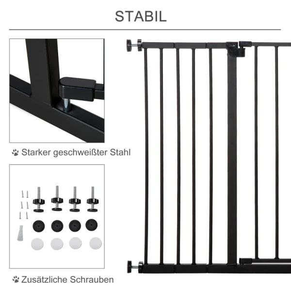 Hondenbarrière Uitbreidbare Klembevestiging Staal 30-42" X 30" Zwart 6