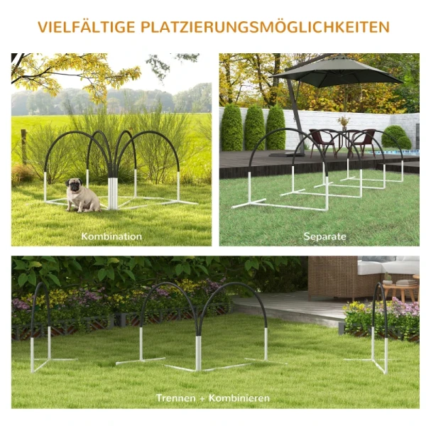 Hondenbehendigheidsset Hondentrainingsaccessoires Behendigheidsset, 4 Stuks, 89 X 69 X 99 Cm, Wit + Zwart 4