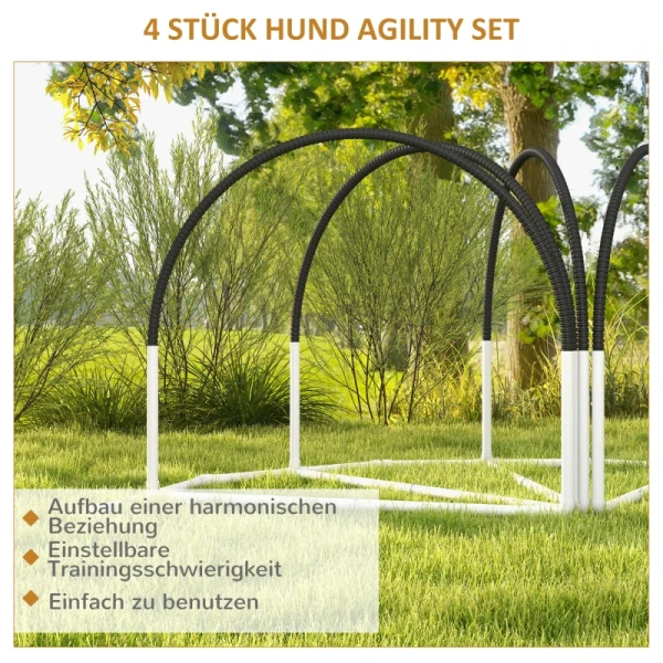 Hondenbehendigheidsset Hondentrainingsaccessoires Behendigheidsset, 4 Stuks, 89 X 69 X 99 Cm, Wit + Zwart 5