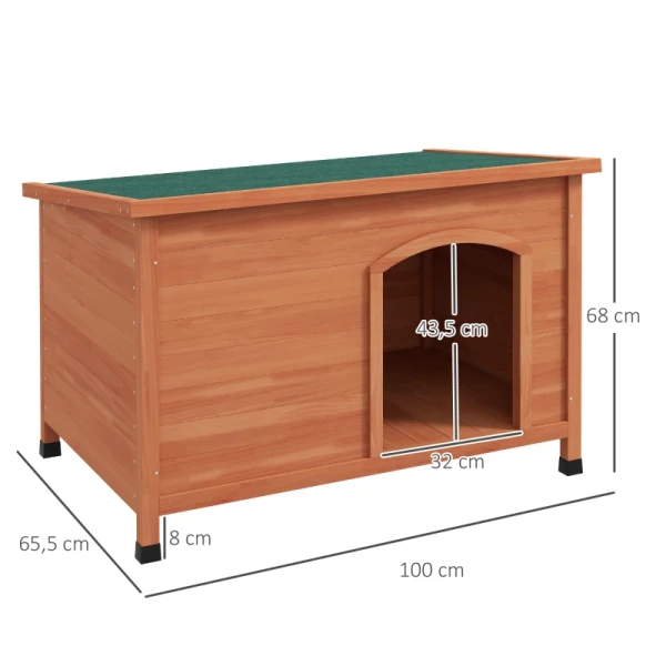 Hondenhut Houten Hondenhut XXL, 100 Cm X 65,5 Cm X 68 Cm, Bruin + Groen 3